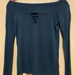 Black off shoulder top